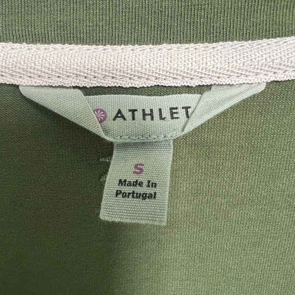 Athleta Womens Sunburst Nectar V Neck Ruched Dress Army Green Size Small - Picture 3 of 5